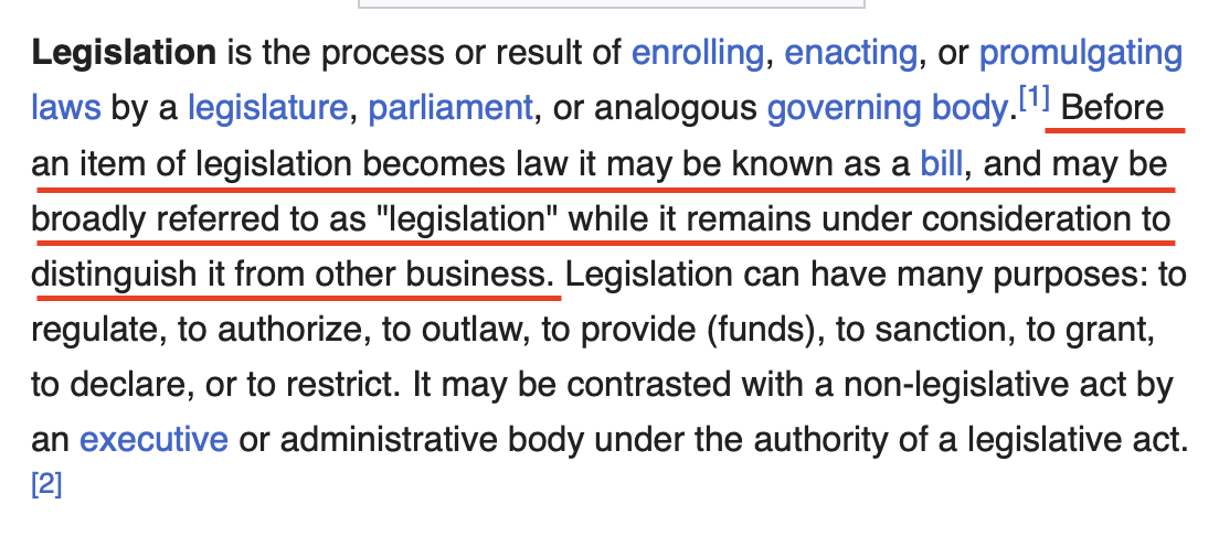 legislation